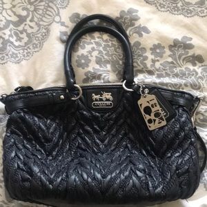 Coach Quilted Madison Quilted Leather Bag Black
